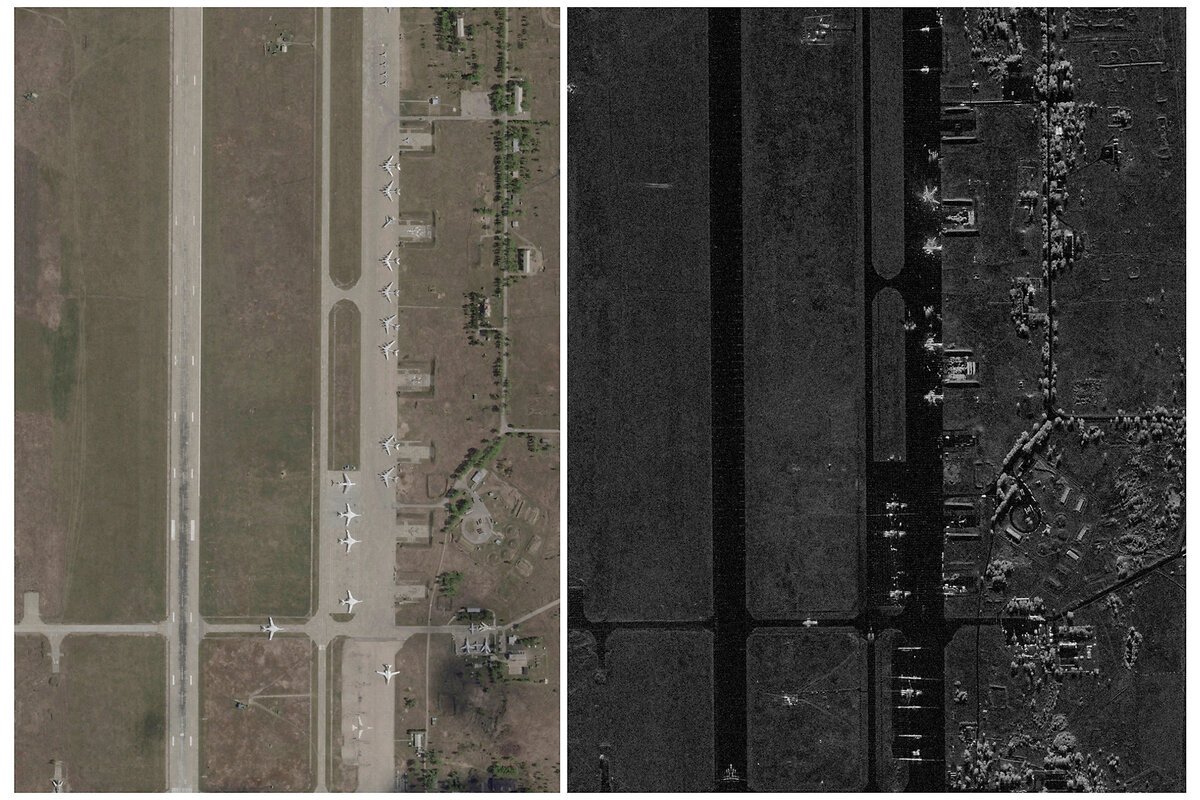 Satellite images show the Belaya Airfield before and after the Ukrainian drone attack that targeted Russian military defenses.